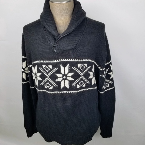 POLO RALPH LAUREN- Mens Fair Isle Knit Zip Shawl Collar Sweater Size XXL - Picture 1 of 9